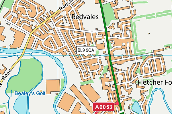 BL9 9QA map - OS VectorMap District (Ordnance Survey)