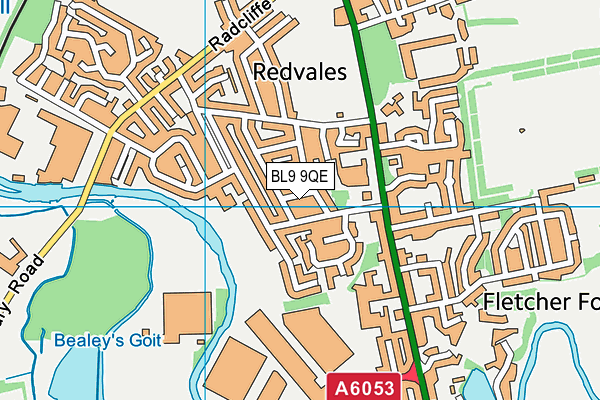 BL9 9QE map - OS VectorMap District (Ordnance Survey)