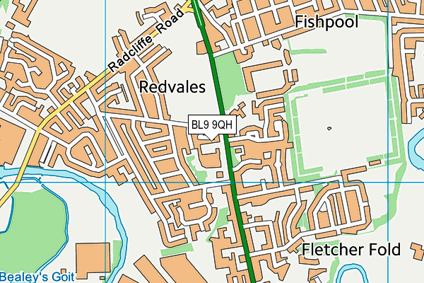 BL9 9QH map - OS VectorMap District (Ordnance Survey)