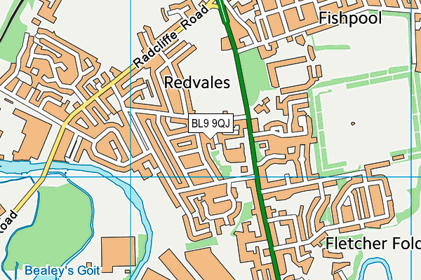 BL9 9QJ map - OS VectorMap District (Ordnance Survey)