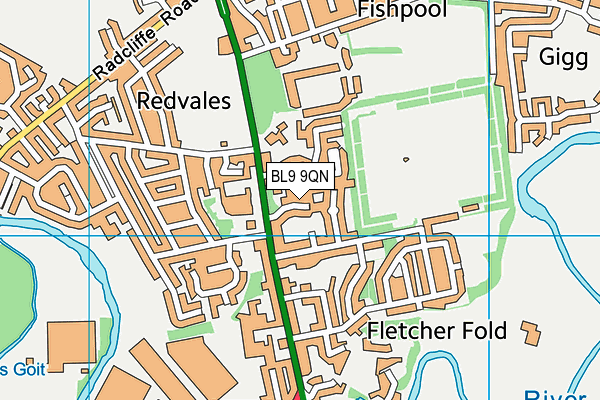 BL9 9QN map - OS VectorMap District (Ordnance Survey)