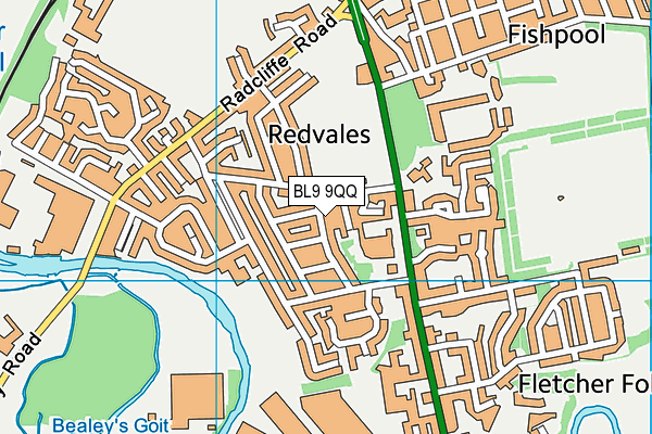 BL9 9QQ map - OS VectorMap District (Ordnance Survey)