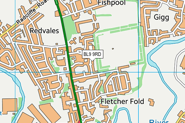 BL9 9RD map - OS VectorMap District (Ordnance Survey)