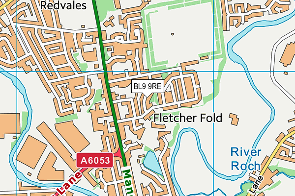 BL9 9RE map - OS VectorMap District (Ordnance Survey)