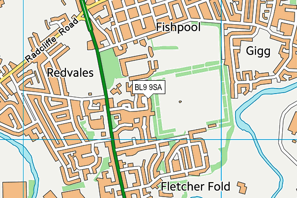 BL9 9SA map - OS VectorMap District (Ordnance Survey)