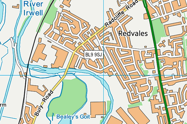 BL9 9SJ map - OS VectorMap District (Ordnance Survey)