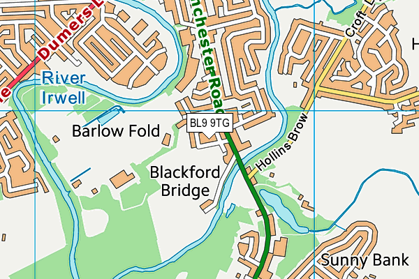 Barlow Recreation Ground map (BL9 9TG) - OS VectorMap District (Ordnance Survey)