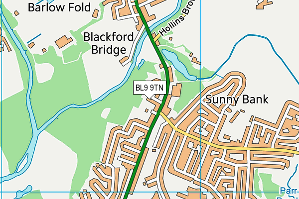 BL9 9TN map - OS VectorMap District (Ordnance Survey)