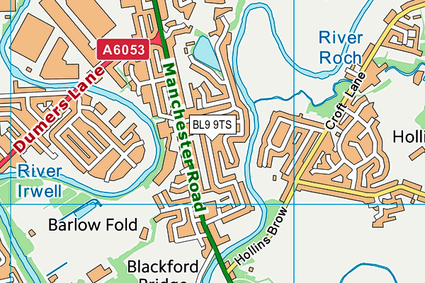 BL9 9TS map - OS VectorMap District (Ordnance Survey)