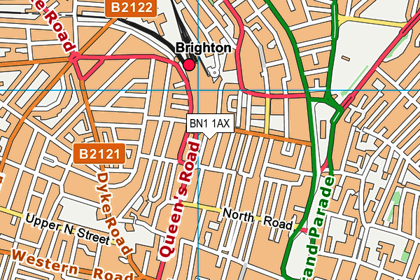 BN1 1AX map - OS VectorMap District (Ordnance Survey)