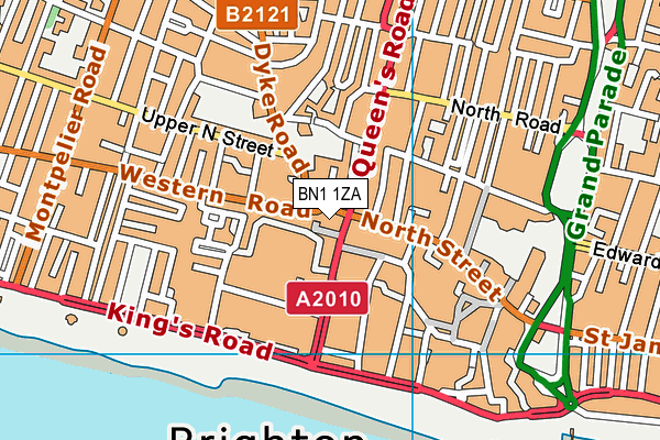 BN1 1ZA map - OS VectorMap District (Ordnance Survey)