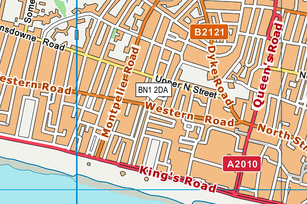 BN1 2DA map - OS VectorMap District (Ordnance Survey)
