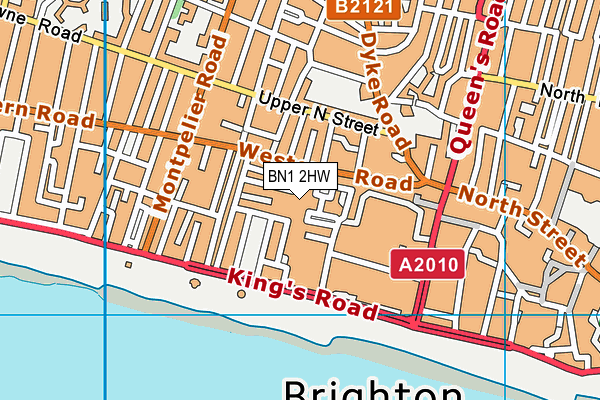 BN1 2HW map - OS VectorMap District (Ordnance Survey)
