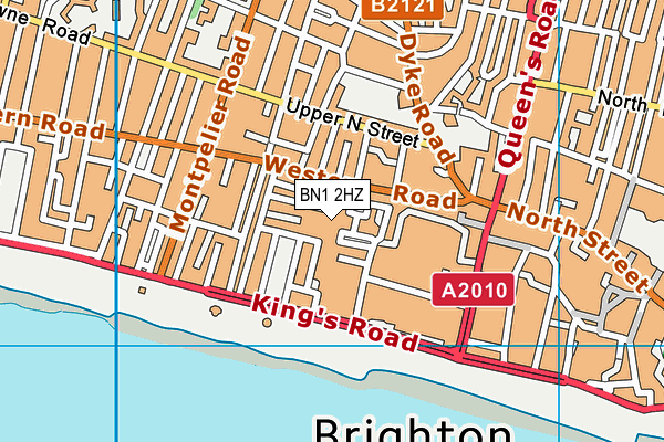 BN1 2HZ map - OS VectorMap District (Ordnance Survey)