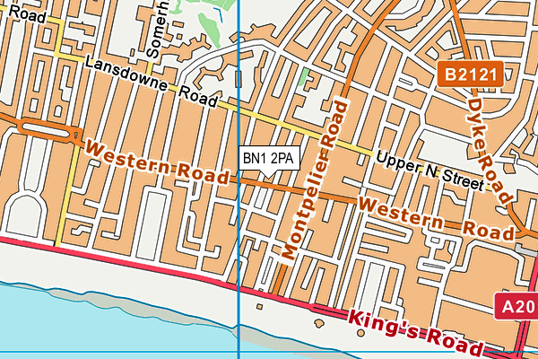 BN1 2PA map - OS VectorMap District (Ordnance Survey)