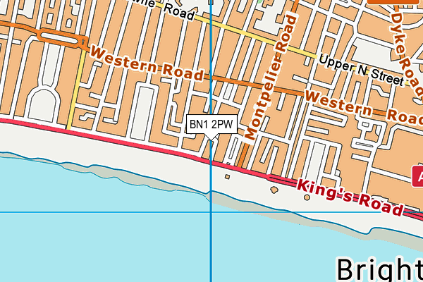 BN1 2PW map - OS VectorMap District (Ordnance Survey)