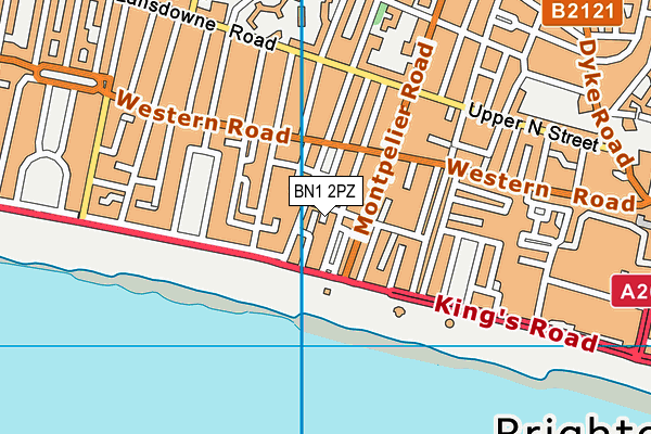 BN1 2PZ map - OS VectorMap District (Ordnance Survey)