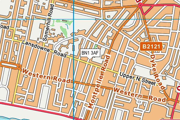 BN1 3AF map - OS VectorMap District (Ordnance Survey)