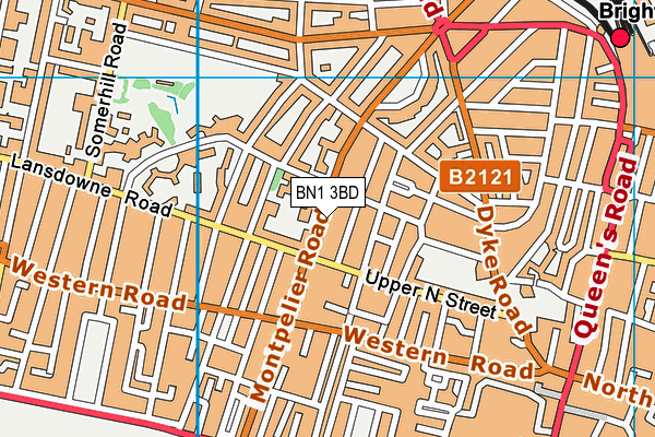 BN1 3BD map - OS VectorMap District (Ordnance Survey)