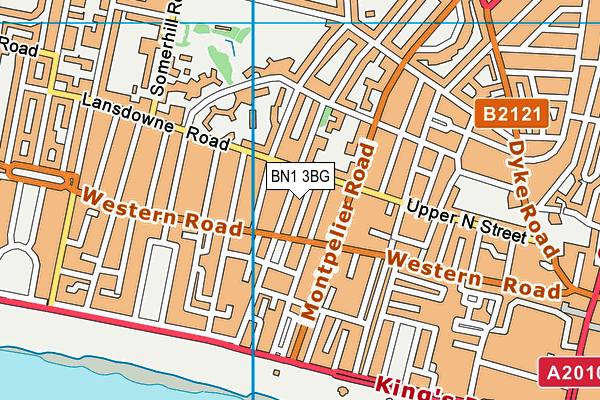 BN1 3BG map - OS VectorMap District (Ordnance Survey)