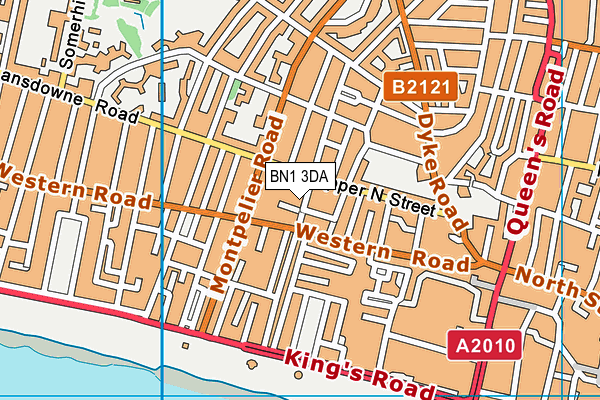 BN1 3DA map - OS VectorMap District (Ordnance Survey)