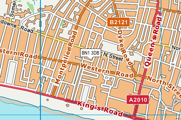 BN1 3DB map - OS VectorMap District (Ordnance Survey)