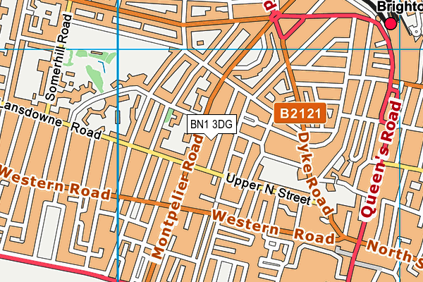 BN1 3DG map - OS VectorMap District (Ordnance Survey)