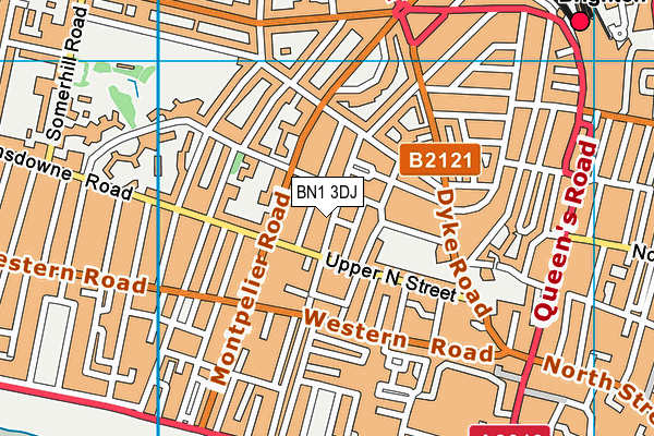 BN1 3DJ map - OS VectorMap District (Ordnance Survey)