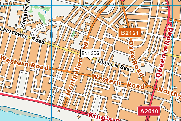 BN1 3DS map - OS VectorMap District (Ordnance Survey)