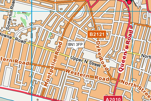 BN1 3FP map - OS VectorMap District (Ordnance Survey)
