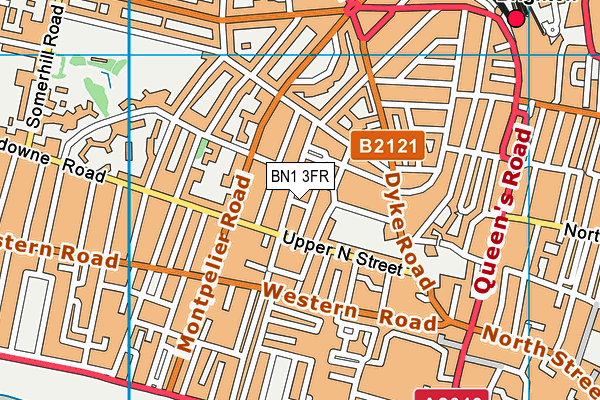 BN1 3FR map - OS VectorMap District (Ordnance Survey)