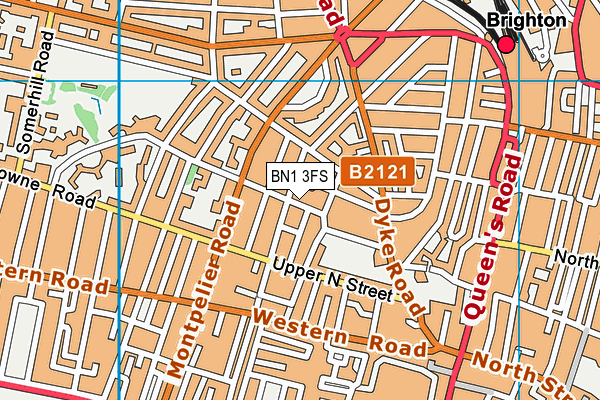 BN1 3FS map - OS VectorMap District (Ordnance Survey)