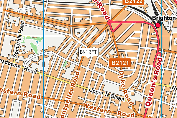 BN1 3FT map - OS VectorMap District (Ordnance Survey)