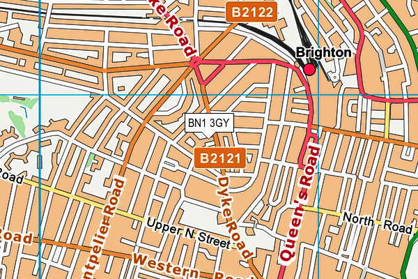BN1 3GY map - OS VectorMap District (Ordnance Survey)