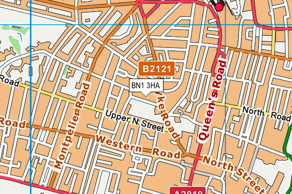 BN1 3HA map - OS VectorMap District (Ordnance Survey)