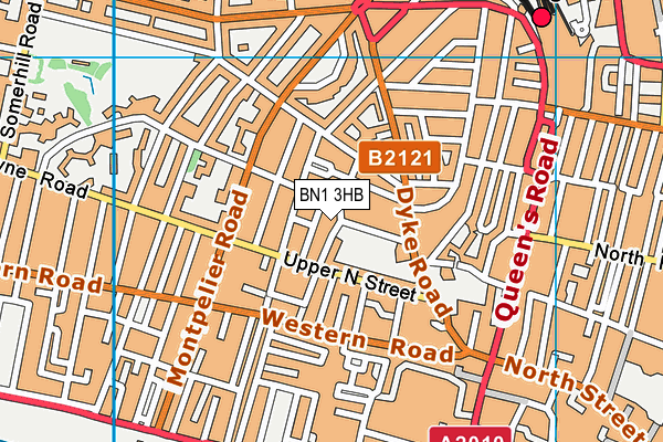 BN1 3HB map - OS VectorMap District (Ordnance Survey)