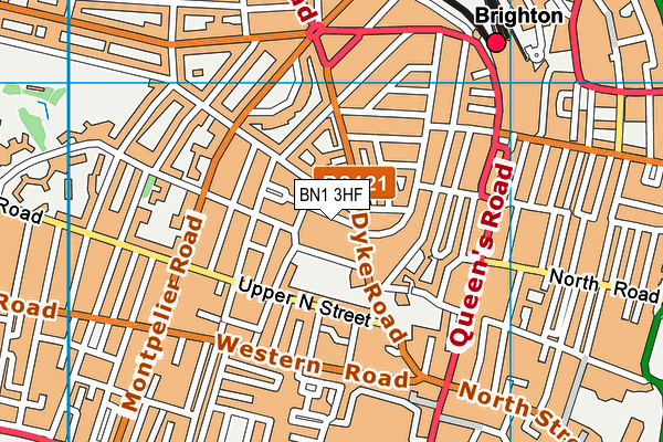 BN1 3HF map - OS VectorMap District (Ordnance Survey)