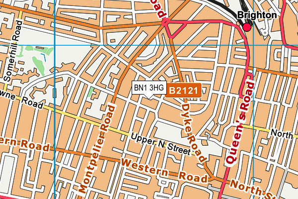 BN1 3HG map - OS VectorMap District (Ordnance Survey)