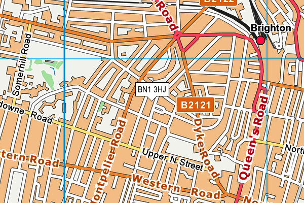 BN1 3HJ map - OS VectorMap District (Ordnance Survey)