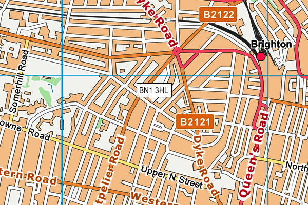 BN1 3HL map - OS VectorMap District (Ordnance Survey)