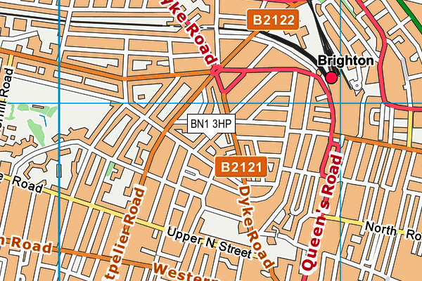 BN1 3HP map - OS VectorMap District (Ordnance Survey)
