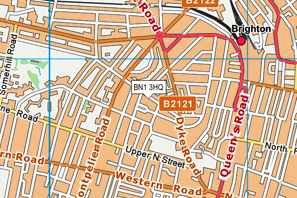 BN1 3HQ map - OS VectorMap District (Ordnance Survey)
