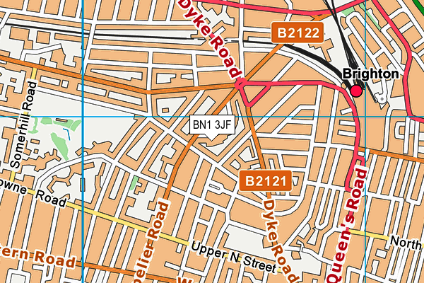 BN1 3JF map - OS VectorMap District (Ordnance Survey)