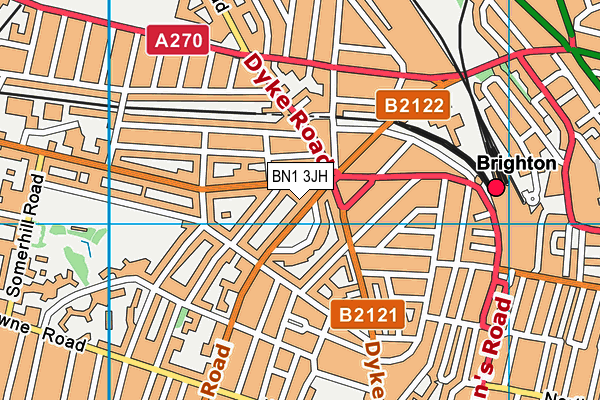 BN1 3JH map - OS VectorMap District (Ordnance Survey)