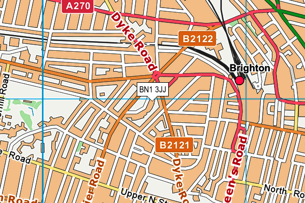 BN1 3JJ map - OS VectorMap District (Ordnance Survey)