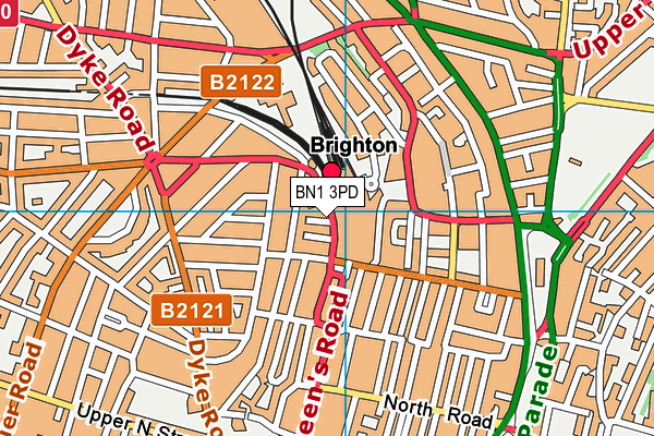 BN1 3PD map - OS VectorMap District (Ordnance Survey)