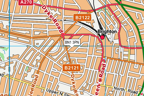 BN1 3PN map - OS VectorMap District (Ordnance Survey)