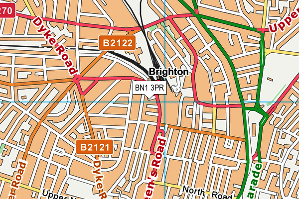 BN1 3PR map - OS VectorMap District (Ordnance Survey)