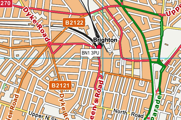 BN1 3PU map - OS VectorMap District (Ordnance Survey)