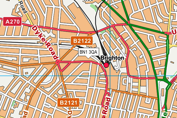 BN1 3QA map - OS VectorMap District (Ordnance Survey)